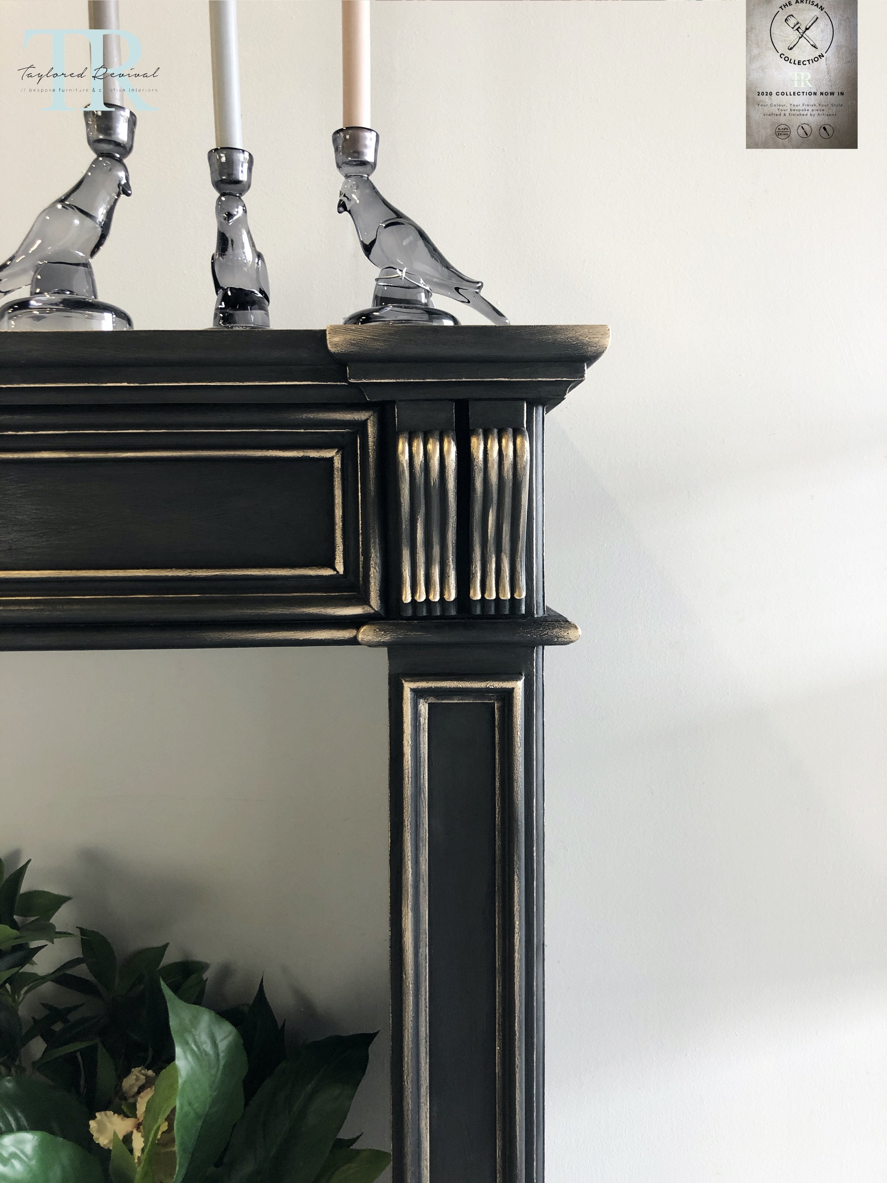 Not For Sale - Commissioned Fire place surround in Midnight with Victorian Black wax