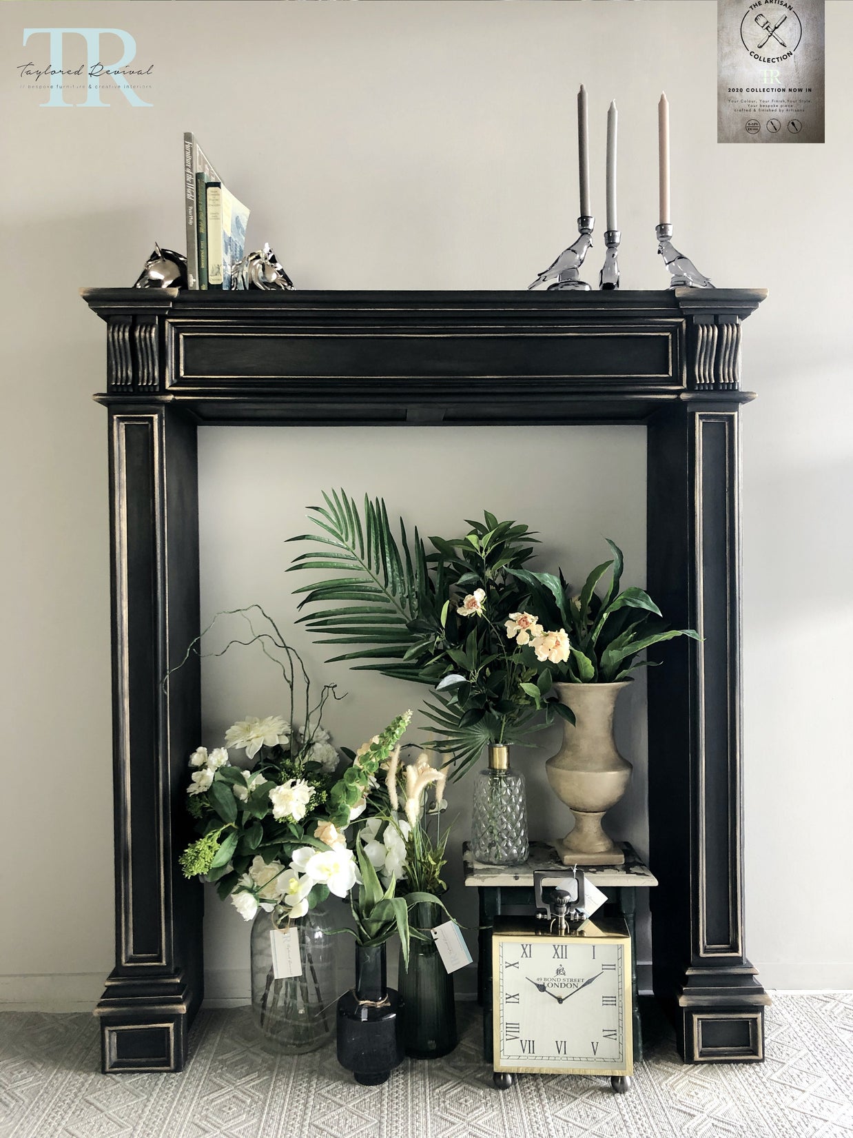Not For Sale - Commissioned Fire place surround in Midnight with Victorian Black wax