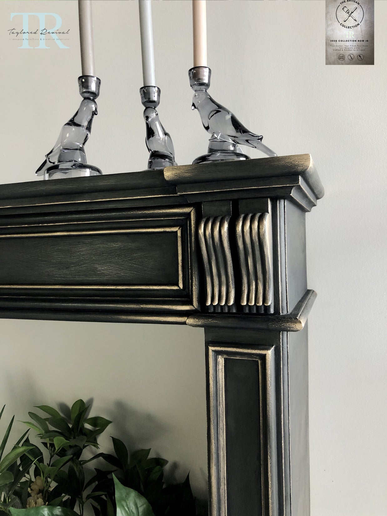 Not For Sale - Commissioned Fire place surround in Midnight with Victorian Black wax