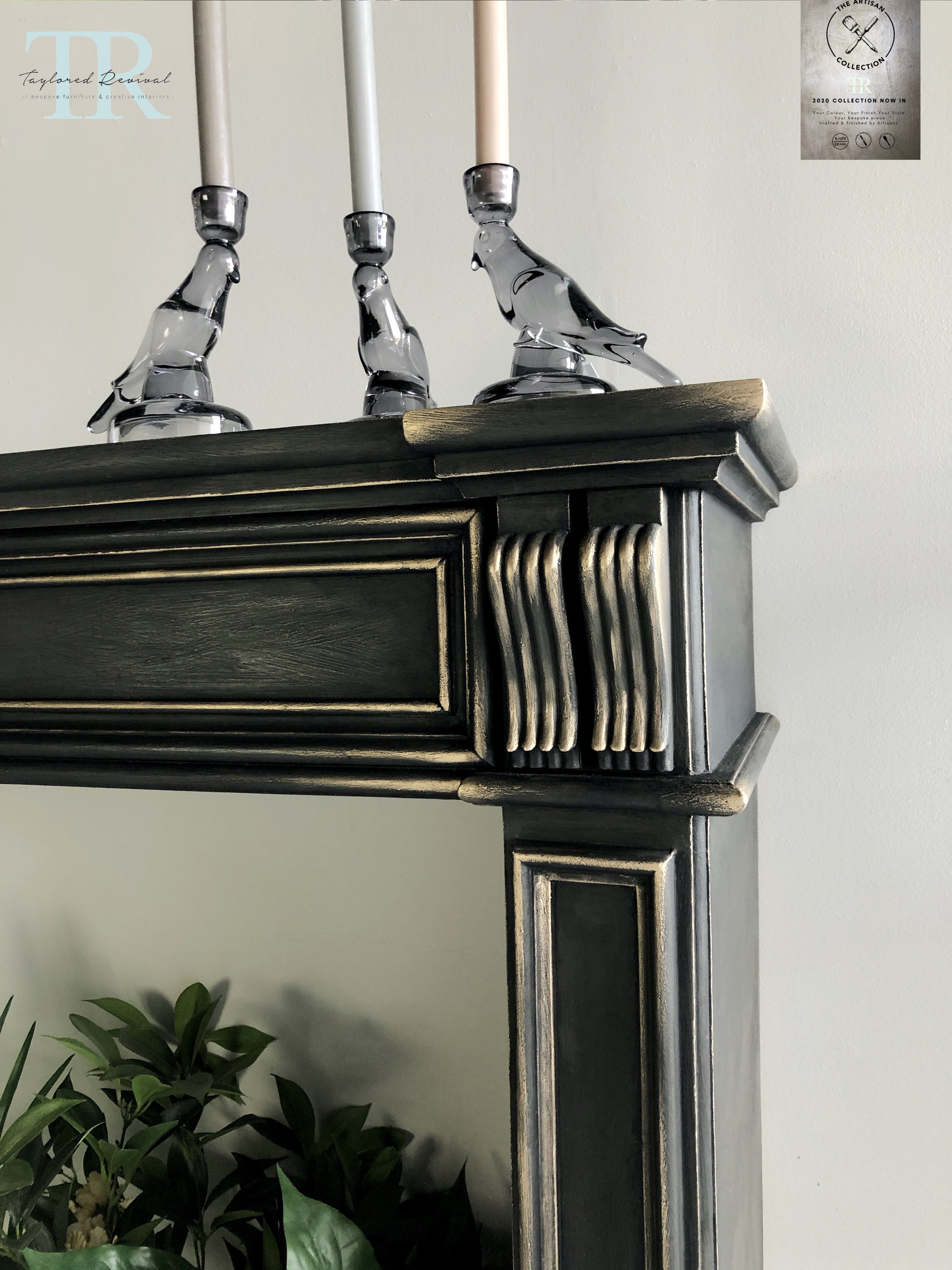 Not For Sale - Commissioned Fire place surround in Midnight with Victorian Black wax