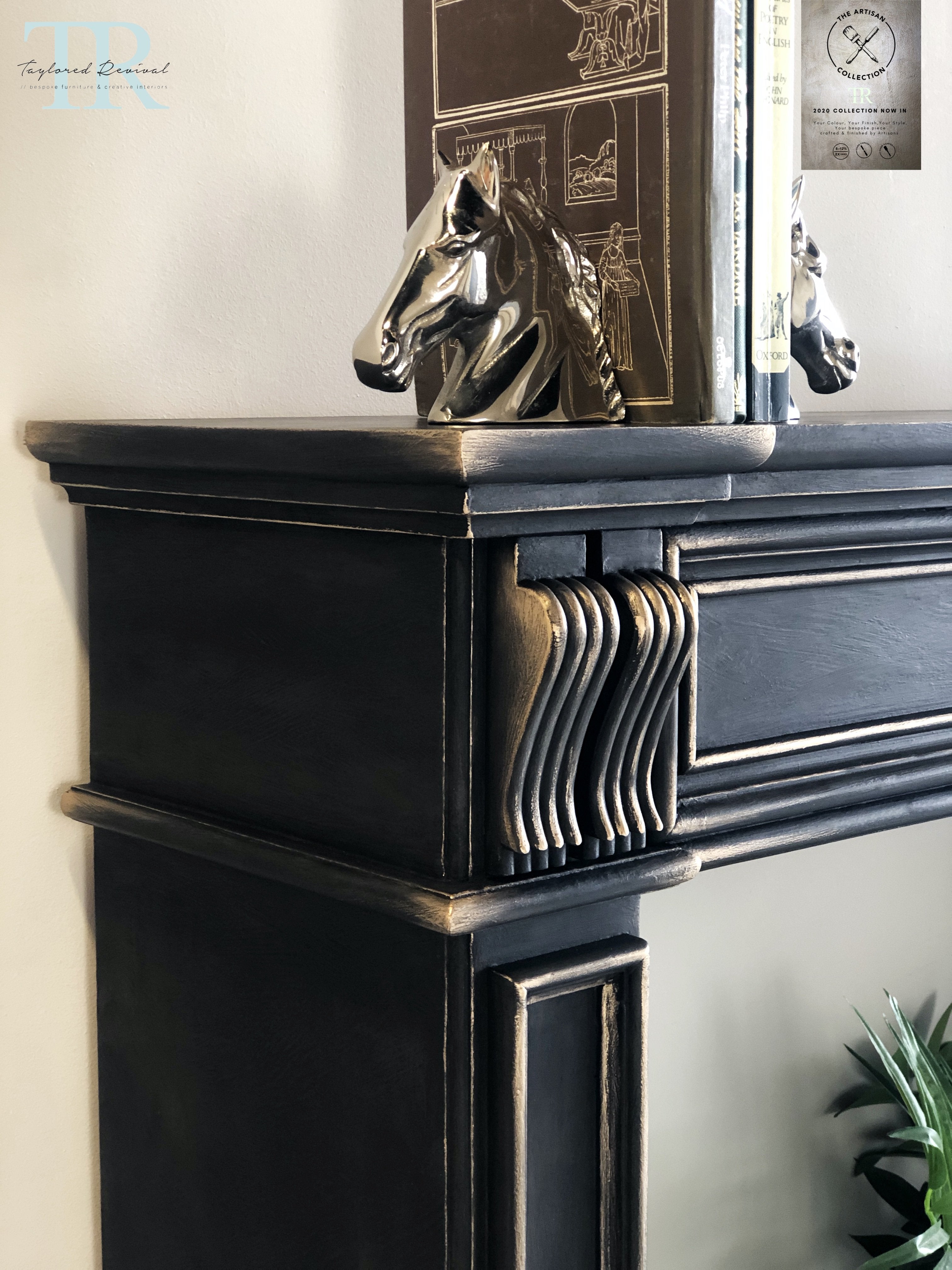 Not For Sale - Commissioned Fire place surround in Midnight with Victorian Black wax