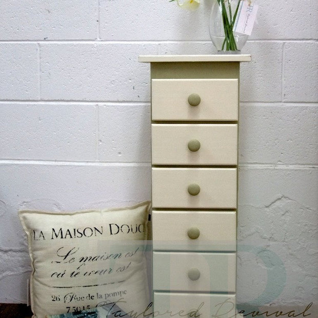 Not For Sale - Commissioned small set of drawers in Old White and Versailles