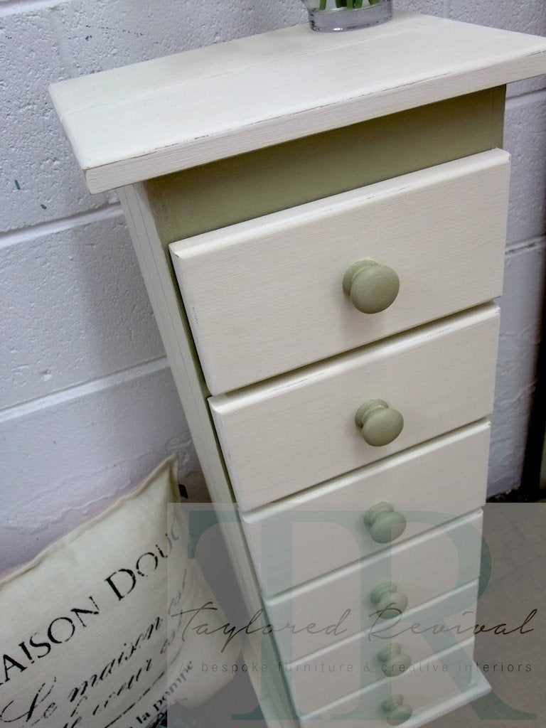Not For Sale - Commissioned small set of drawers in Old White and Versailles