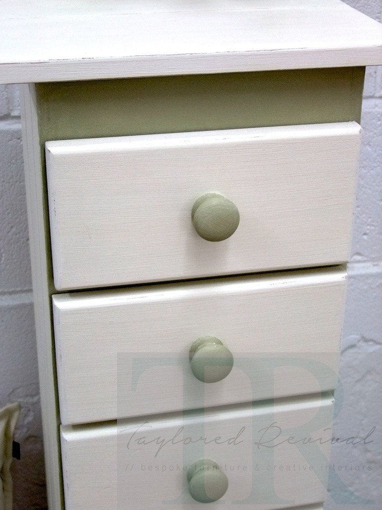 Not For Sale - Commissioned small set of drawers in Old White and Versailles