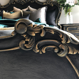 Not For Sale - Commissioned Rococo bed in Cloudburst & Victorian Black Wax