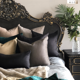 Not For Sale - Commissioned Rococo bed in Cloudburst & Victorian Black Wax