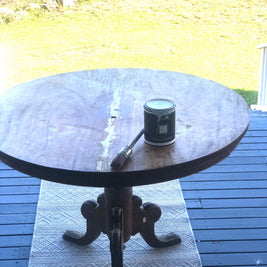 Not For Sale - Battered round entrance table brought to life in Artisan Toulouse & coloured waxes