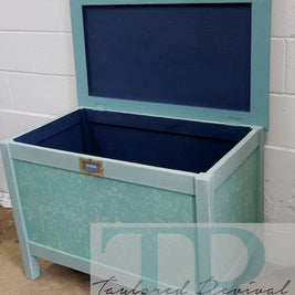 Not For Sale - Commissioned stencilled toy chest in Petrushka