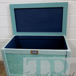 Not For Sale - Commissioned stencilled toy chest in Petrushka