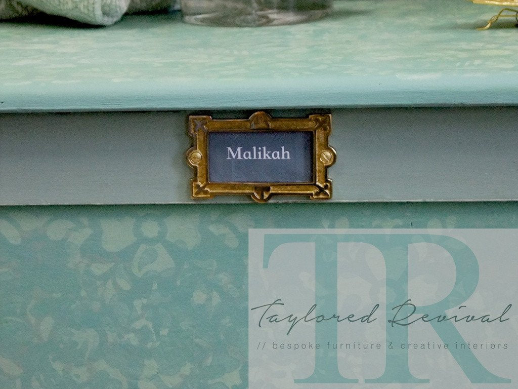 Not For Sale - Commissioned stencilled toy chest in Petrushka