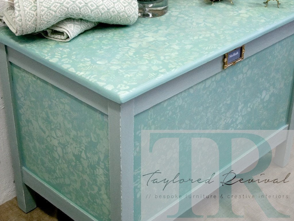 Not For Sale - Commissioned stencilled toy chest in Petrushka