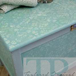 Not For Sale - Commissioned stencilled toy chest in Petrushka