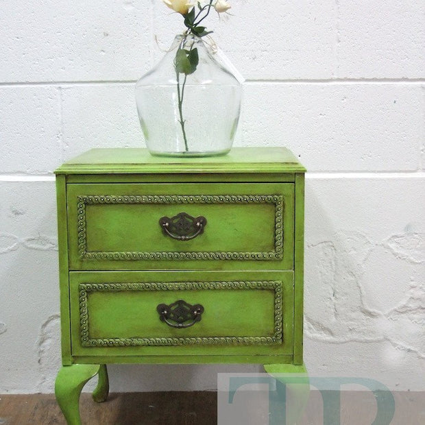 Not For Sale - Amarisa: Green tropical style bedside table