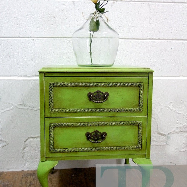 Not For Sale - Amarisa: Green tropical style bedside table