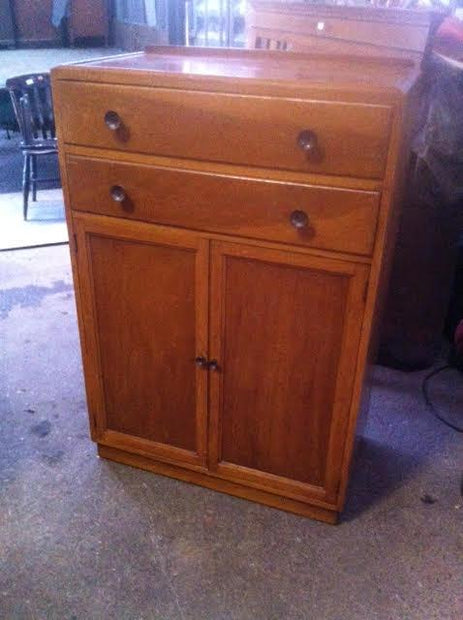 Not For Sale - Carrie: Oak Cabinet, pretty in pure white.