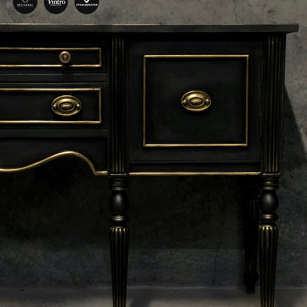 Not For Sale - Commissioned Sideboard in a Victorian Black Lustre with Gold