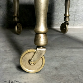 Not For Sale - Commissioned Oak Tea Trolley and side table in aged Metallics