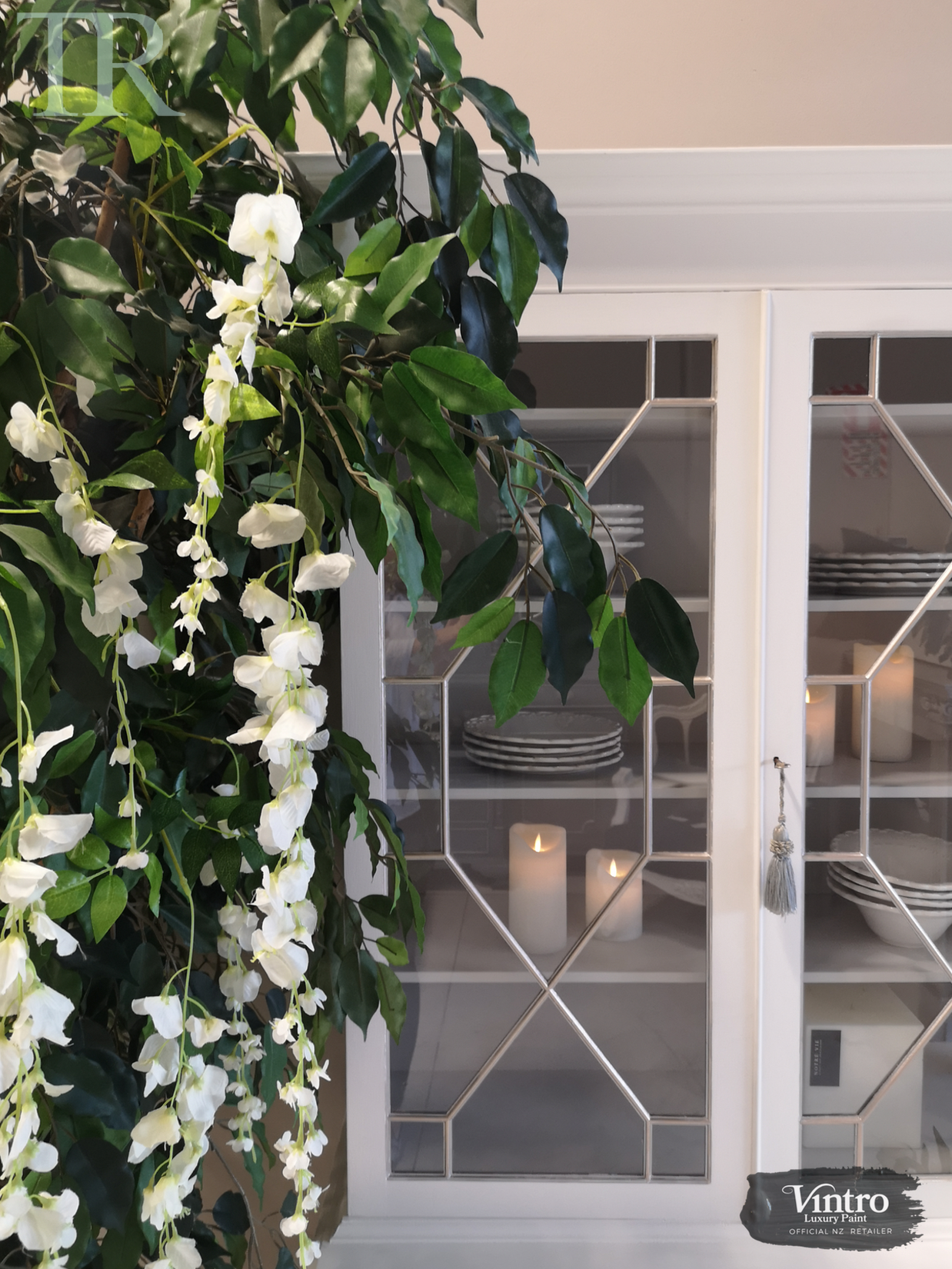 Not For Sale - Commissioned Crisp White cabinet in Vintro Crystal No Seal