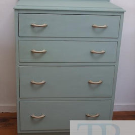 Commissioned duck egg blue drawers.
